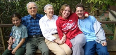 Aiden, Gpa Jake, Gma Iris, Katie and Jonah Houston, Nov 2005
